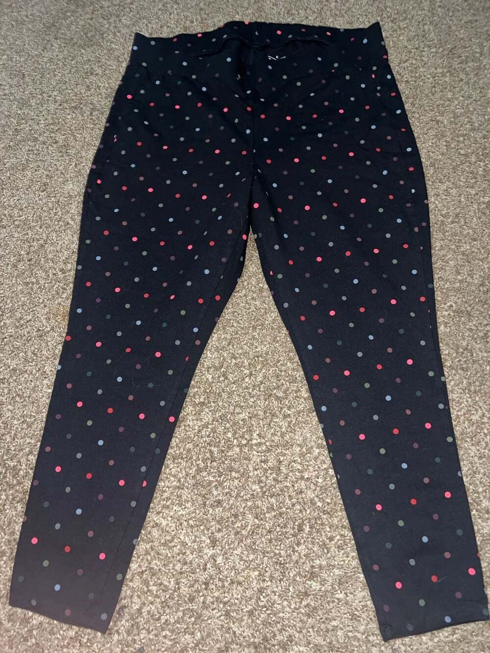 Torrid Black Cotton Spandex Polka Dot Leggings Size 3